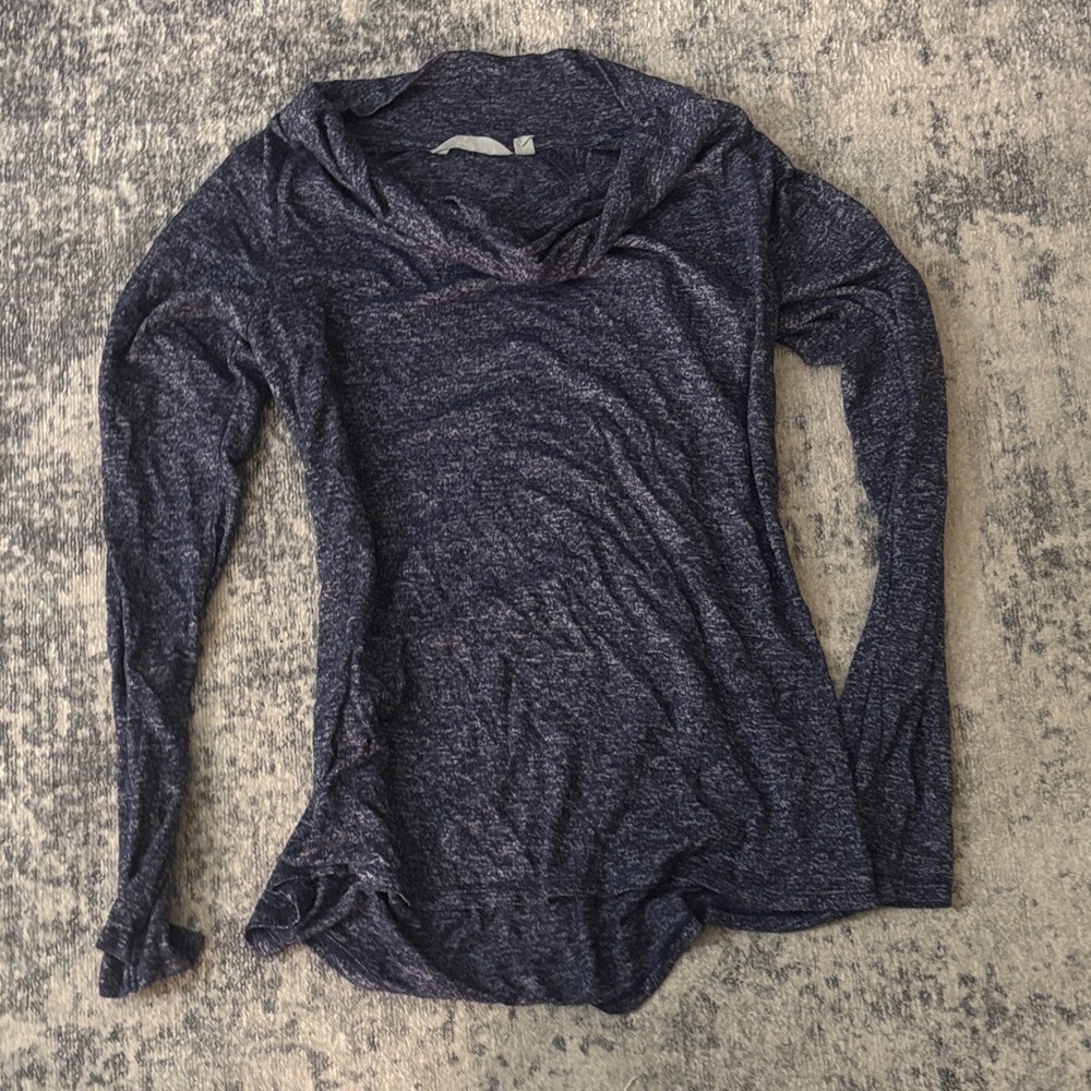 Athleta Heathered Blue Long Sleeve Top